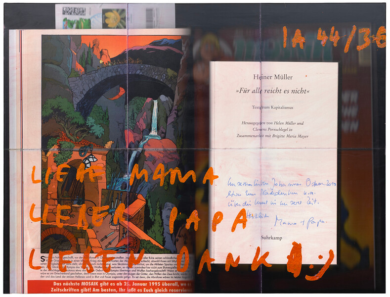 Johannes  Listewnik, Für alle reicht es nicht, 2025 &ndash; 125 × 165 cm; Acryl auf bedrucktem Papier, Keilrahmen; Foto: Studio Johannes  Listewnik