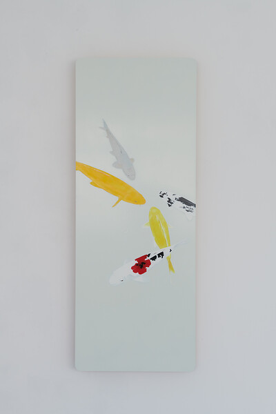 Christian Faul, ki-3004-0m, 2024 &ndash; 148x57x8cm; Öl, Aluminiumschichtplatte, Holz; Foto: Annette Kradisch