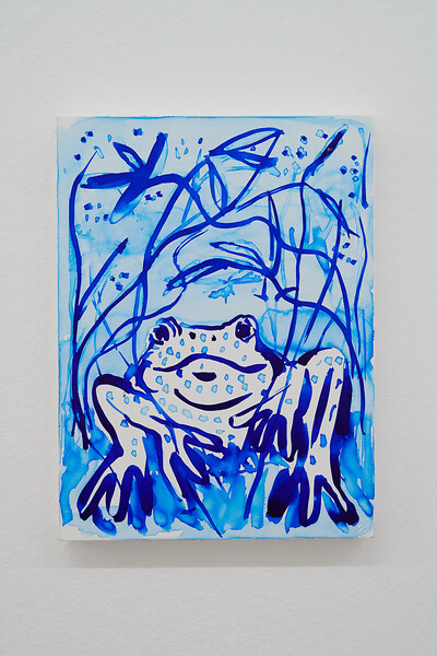 Ein guter Tag am See, 2025 &ndash; 24 x 18 cm; Tusche auf Holz; Foto: Annette Kradisch