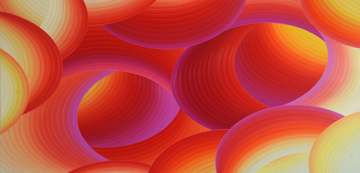 EP 208, 2024 &ndash; 110 x 255 cm; Öl auf Aluminium