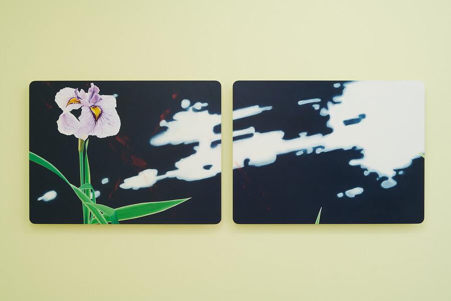 ps-0222-0, 2022 &ndash; 73x202x4,5 cm; Öl/Aluminiumschichtplatte; Foto: Annette Kradisch