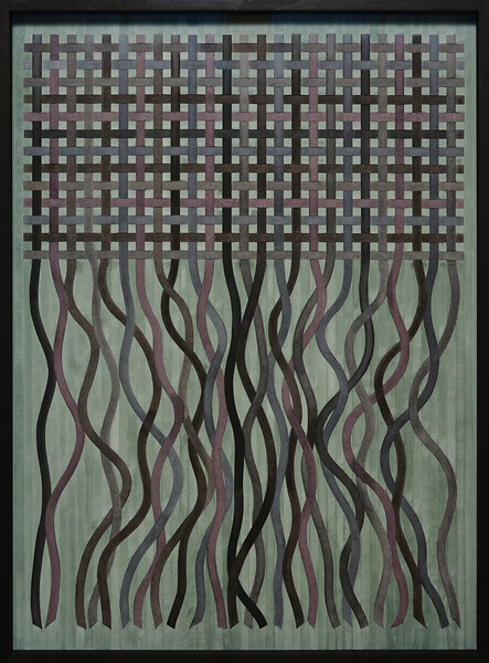 Naht (12), 2024 &ndash; 76 x 56 x 4,5 cm; Aquarell, Papier; Foto: Annette Kradisch