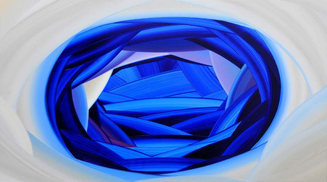 EP132 „Saphir“, 2019 &ndash; 35,2 x 62,7 cm; Öl auf Aluminium; Foto: Studio Gerhard Mayer