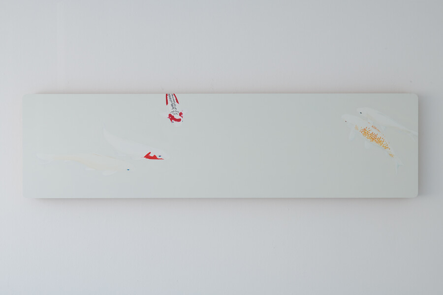 ki-1504-0, 2009 &ndash; 57 x 215 x 8 cm; Öl, Aluminiumschichtplatte, Holz; Foto: Annette Kradisch