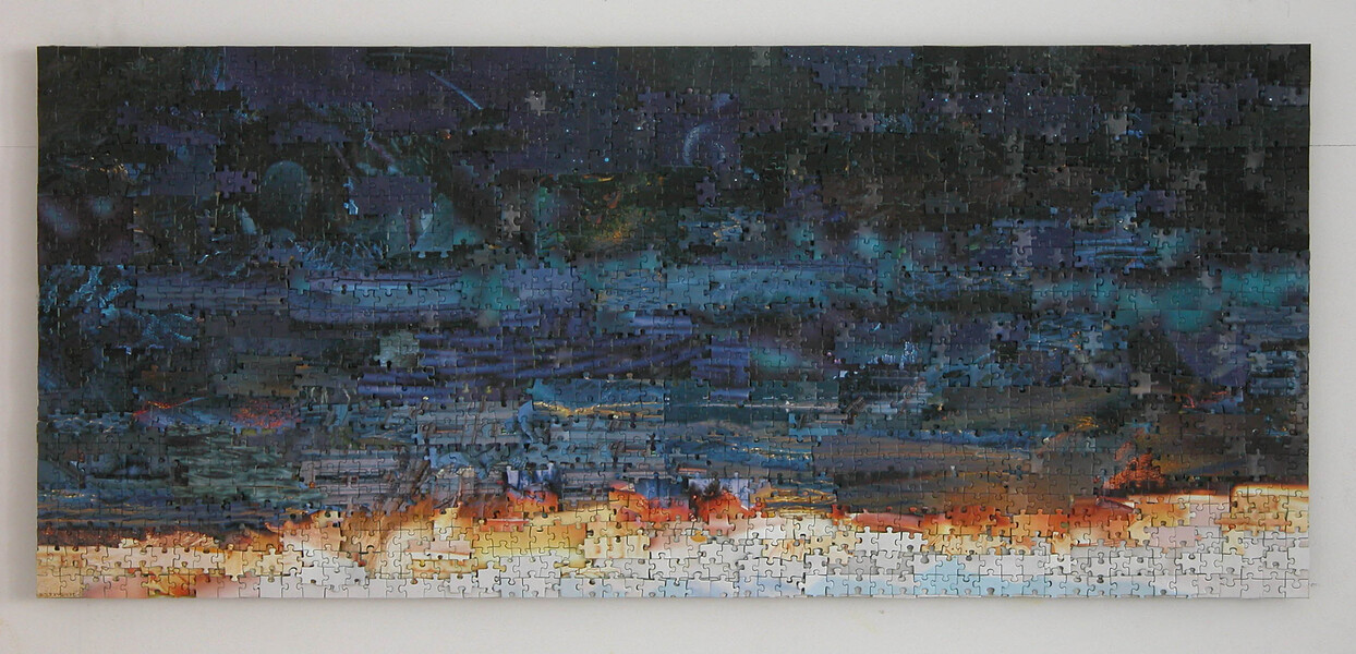 Puzzlecollage # 62 (nach P. Bruegel), 2008 &ndash; 50 x 115 cm; Puzzle auf Aluminium; Foto: Studio Gerhard Mayer
