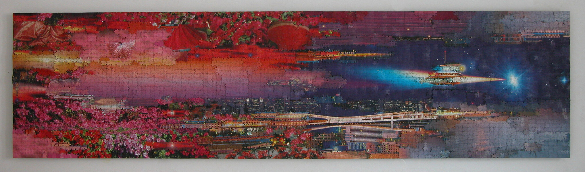 Puzzlecollage #58, 7/2007-2009 &ndash; 65 x 248 cm; Puzzle auf Aluminium; Foto: Studio Gerhard Mayer
