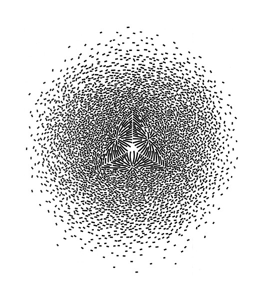 Gerhard Mayer, Vinylplot # 60, 2022 (Ed. 5) &ndash; 134,7 x 116,2 cm; Folienplot aus matt schwarzer Vinylfolie