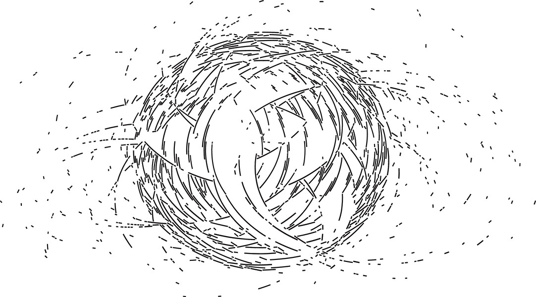 Vinylplot # 25, 2007 &ndash; Ed. 5; 64 x 296 cm; Folienplot aus matt schwarzer Vinylfolie