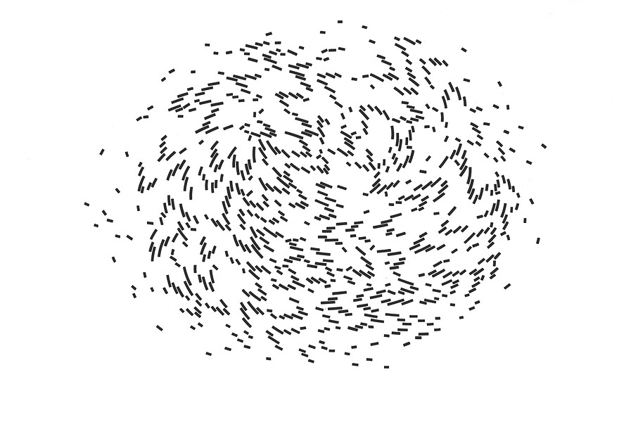 Gerhard Mayer, Vinylplot # 67, 2025 (Ed. 5) &ndash; 86,2 x 114,4 cm; Folienplot aus matt schwarzer Vinylfolie