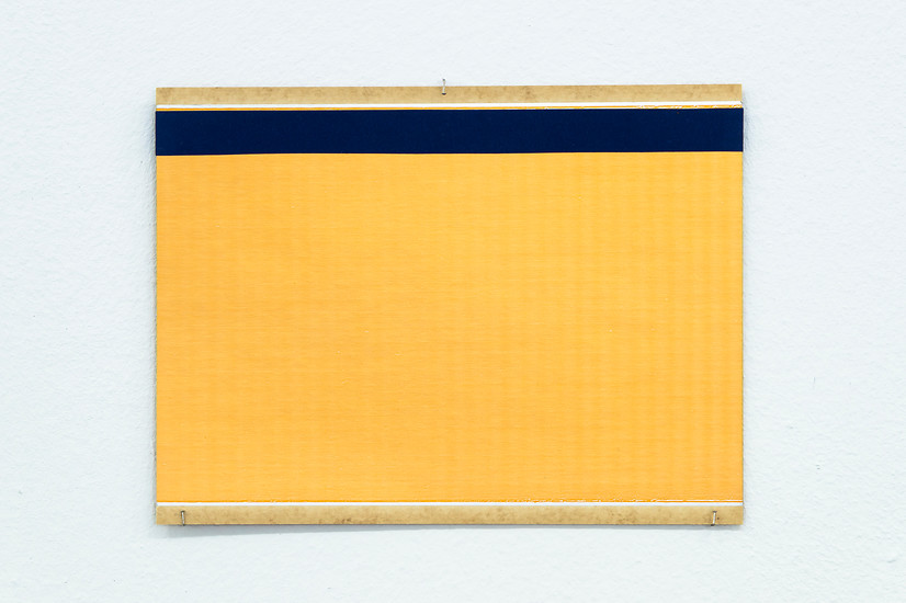 Susanne Roth, Horizont (H 4), 2020 &ndash; 15,5 x 20,5 cm; Collage, einseitig bedruckter Karton, Velourpapier; Foto: Rainer Kradisch