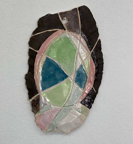 Markus Putze "Farbsplitterkopf“, 2020 &ndash; 23 x 13 cm; Keramik glasiert