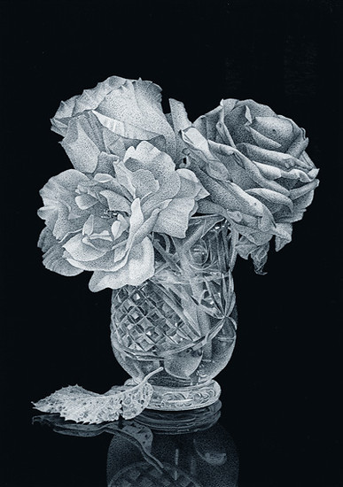 Vanitas (Rose Westerland), 2 2009 &ndash; 21 x 14,8 cm; Hinterglasmalerei