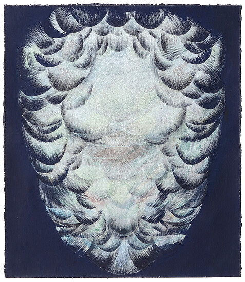 Gefieder, 2021 &ndash; 37 x 32 cm; Kasein und Pigment auf Papier; Foto: Studio Jasmin Schmidt