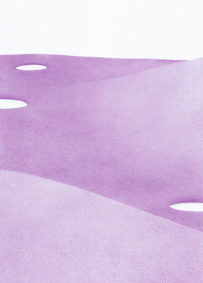 o. T. (Voilett rötlich), 2010 &ndash; 29,7 x 21 cm; Buntstift, Papier, Aludibond