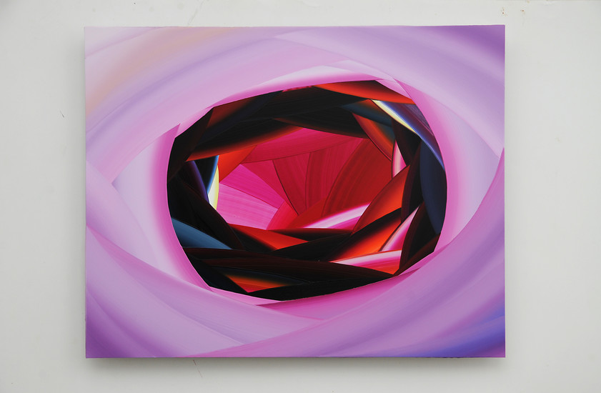 Gerhard Mayer,  EP 138 Rubellit Turmalin, 2020 &ndash; 34,3 x 43,4 cm; Öl auf Aluminium; Foto: Gerhard Mayer