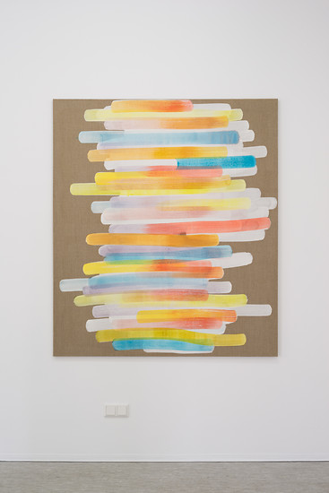 18_5_25, 2018 &ndash; 140 x 160 cm; Eitempera, Acryl, Tusche, Leimgrundierung auf Leinwand; Foto: Annette Kradisch