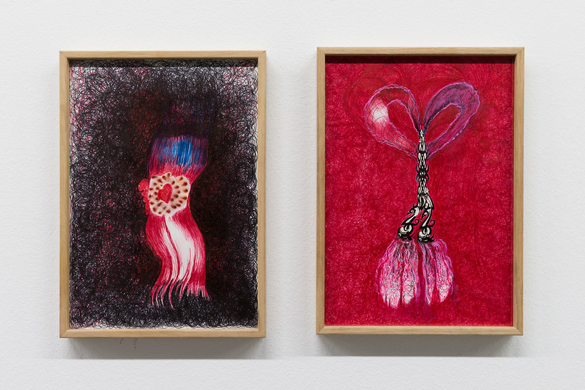 Eva Raschpichler, o. T., 2017 &ndash; je 29,7 x 21 cm; Mischtechnik/Papier