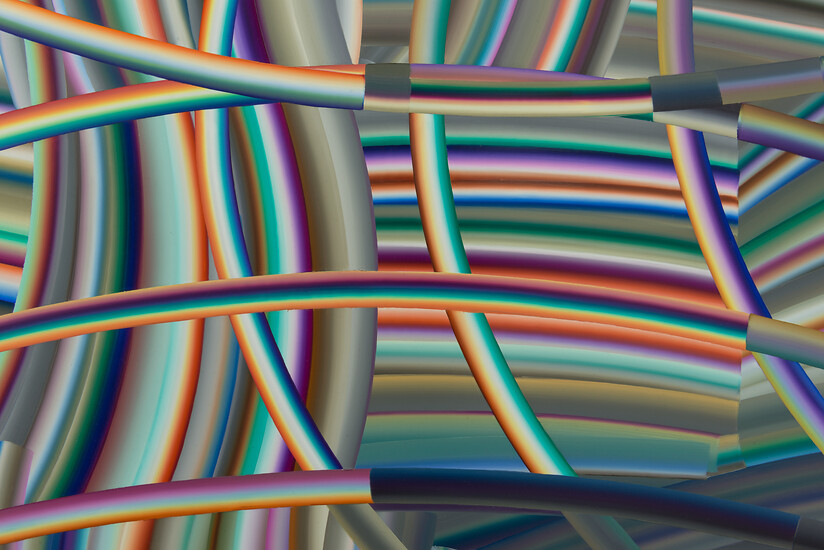 Detail aus EP149 „Tesserakt“, 2020 &ndash; 125 x 255 cm; Öl auf Aluminium; Foto: Annette Kradisch