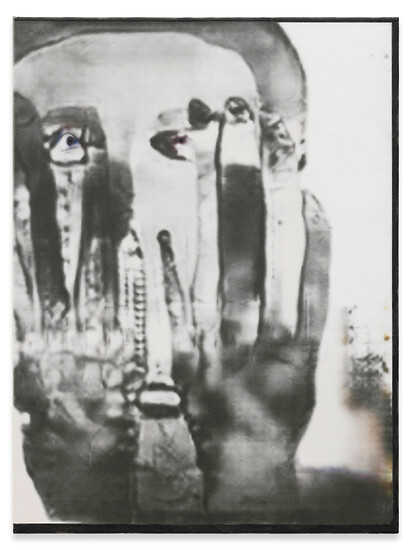 Untitled, 2020/22 &ndash; Pigmentdruck, Gesso, Acryl, Firnis auf Leinwand; 80 x 60 cm, Foto: Timo Ohler