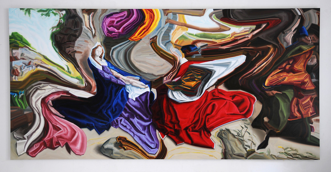 EP # 61 (nach Hugo van der Goes), 2012 &ndash; 125 x 255 cm; Öl auf Aluminium