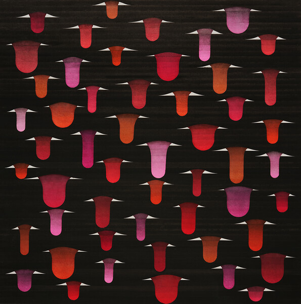 Lust (1), 2024 &ndash; 54 x 54 cm; Aquarell, Papier (gerahmt mit schwarz gebeizter Holzleiste), Foto: Annette Kradisch