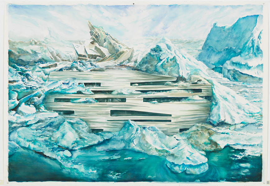 "SF MOMA", 2017 aus der Serie Museumslandschaften &ndash; 114 x 162 cm; Aquarell; Foto: Annette Kradisch