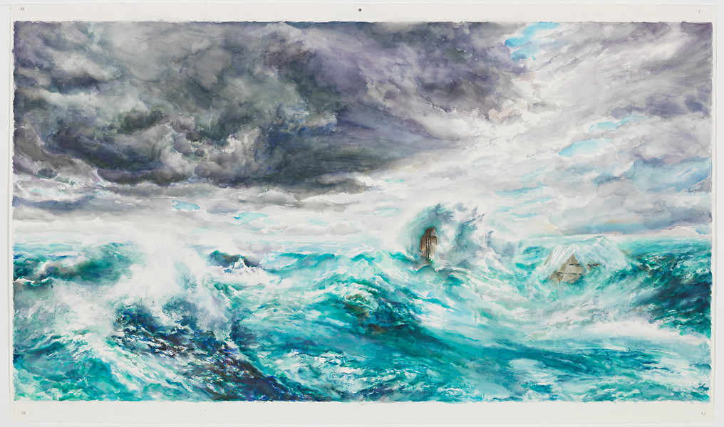 "Tate Modern, London", 2017 aus der Serie Museumslandschaften &ndash; 114 x 191 cm; Aquarell; Foto: Annette Kradisch