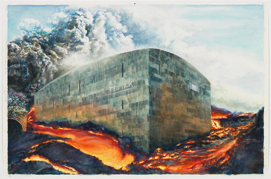 "Mumok, Wien", 2017 aus der Serie Museumslandschaften &ndash; 114 x 169 cm; Aquarell; Foto: Annette Kradisch