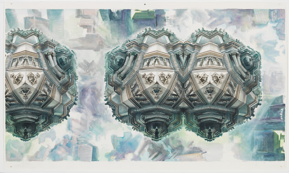 "Metropolitan Museum of Art, New York", 2018 aus der Serie Museumslandschaften &ndash; 114 x 191 cm; Aquarell; Foto: Annette Kradisch