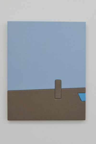 Splitter #3, Part 2, 2021 &ndash; 48 x 38 cm; Stoffe ausrangierter Kleidungsstücke auf Holzplatten; Foto: Annette Kradisch